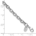 14K White Gold Polished and Textured Link Bracelet