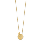14K Polished and Textured Circle 16in with 2in ext Necklace