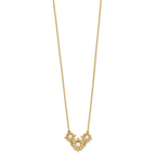 14k Polished FWC Pearl Flower 16in w/2in ext. Necklace