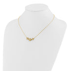 14k Polished FWC Pearl Flower 16in w/2in ext. Necklace