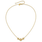 14k Polished FWC Pearl Flower 16in w/2in ext. Necklace