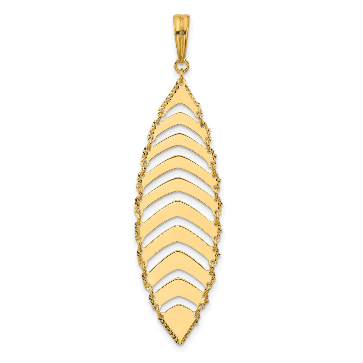 Fancy Dangle Pendant in 14K Yellow Gold, 54mm Diamond-Cut Moveable - Sophia Jewelers Main image