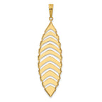 14K Polished and Dia-cut Fancy Dangle Pendant