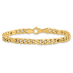 14K Polished Fancy Figaro Link Bracelet