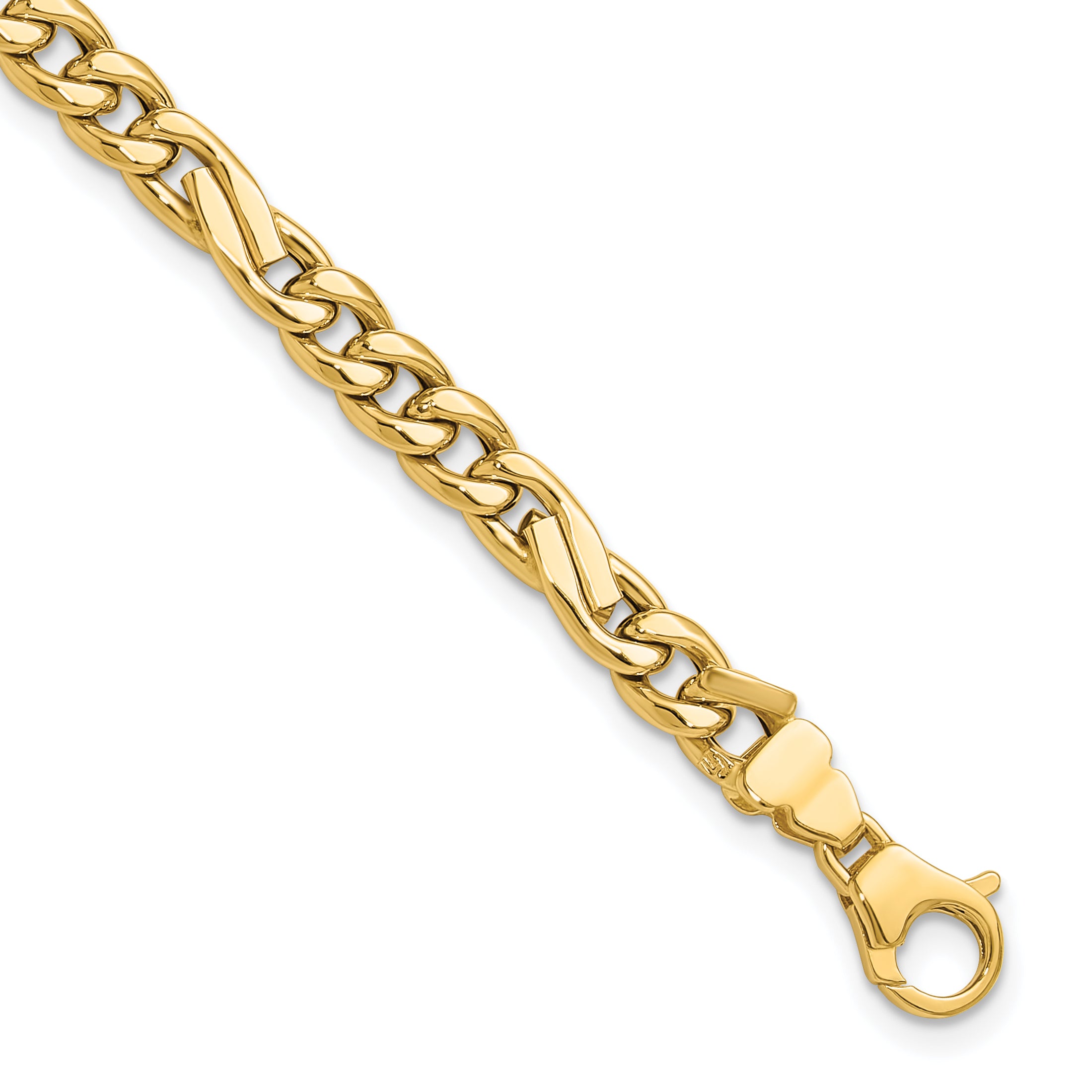 14K Polished Fancy Figaro Link Bracelet Main image