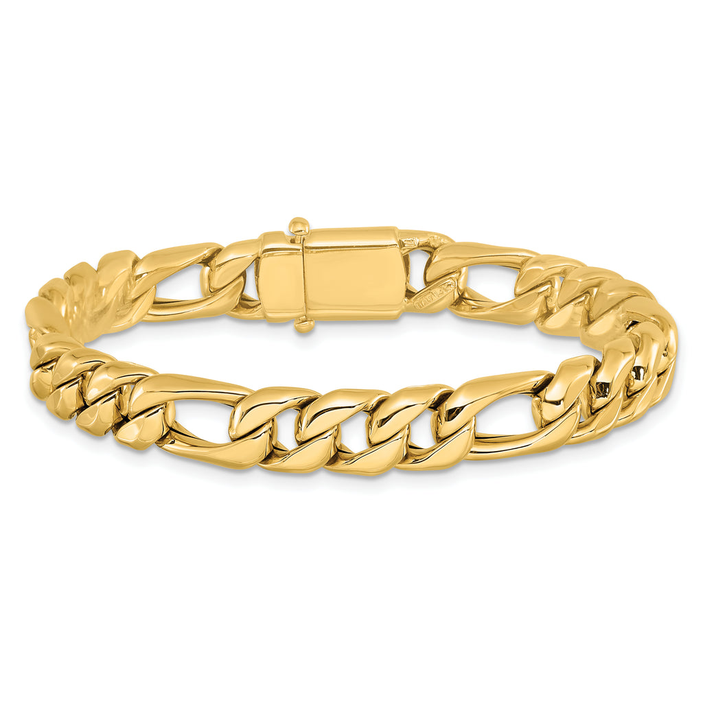 14K Polished Fancy Figaro Link Bracelet