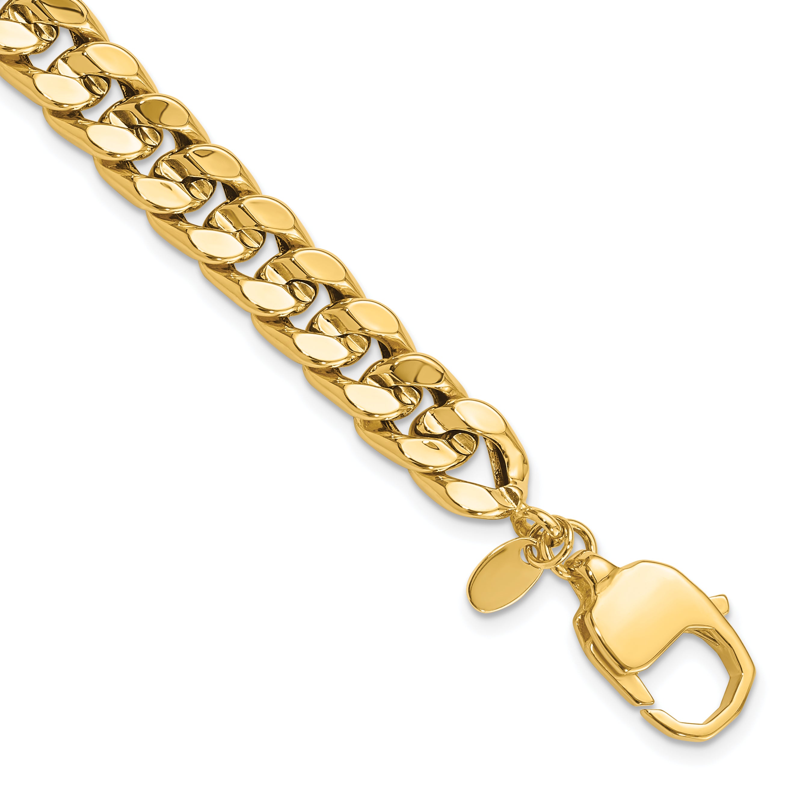 14K Polished Curb Men's Bracelet Secondary image