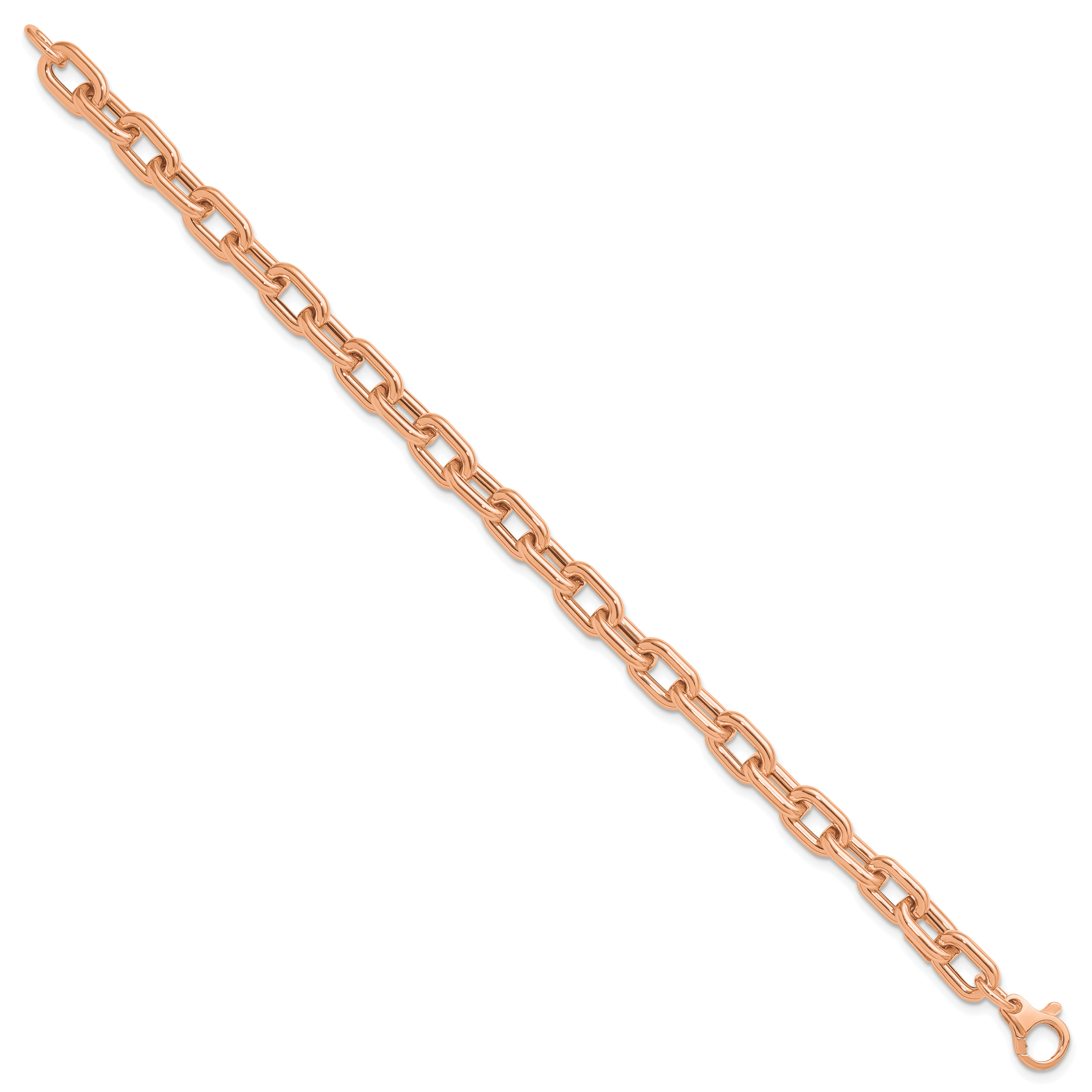 14K Rose Gold Polished Fancy Link Bracelet