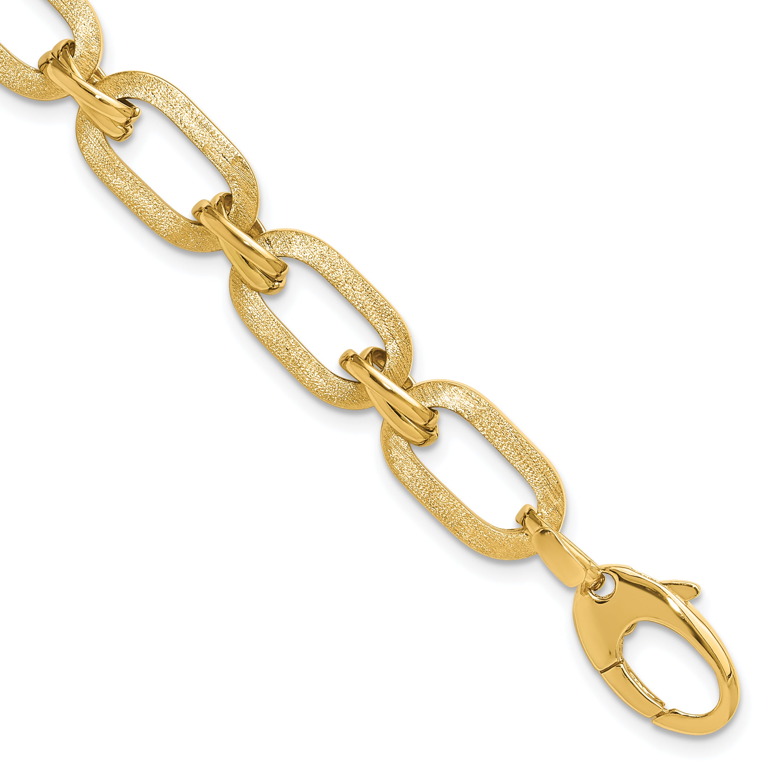 14K Polished and Satin Fancy Link Bracelet Main image