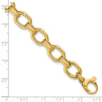 14K Polished Fancy Link w/1in ext. Bracelet