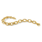 14K Polished Fancy Link w/1in ext. Bracelet