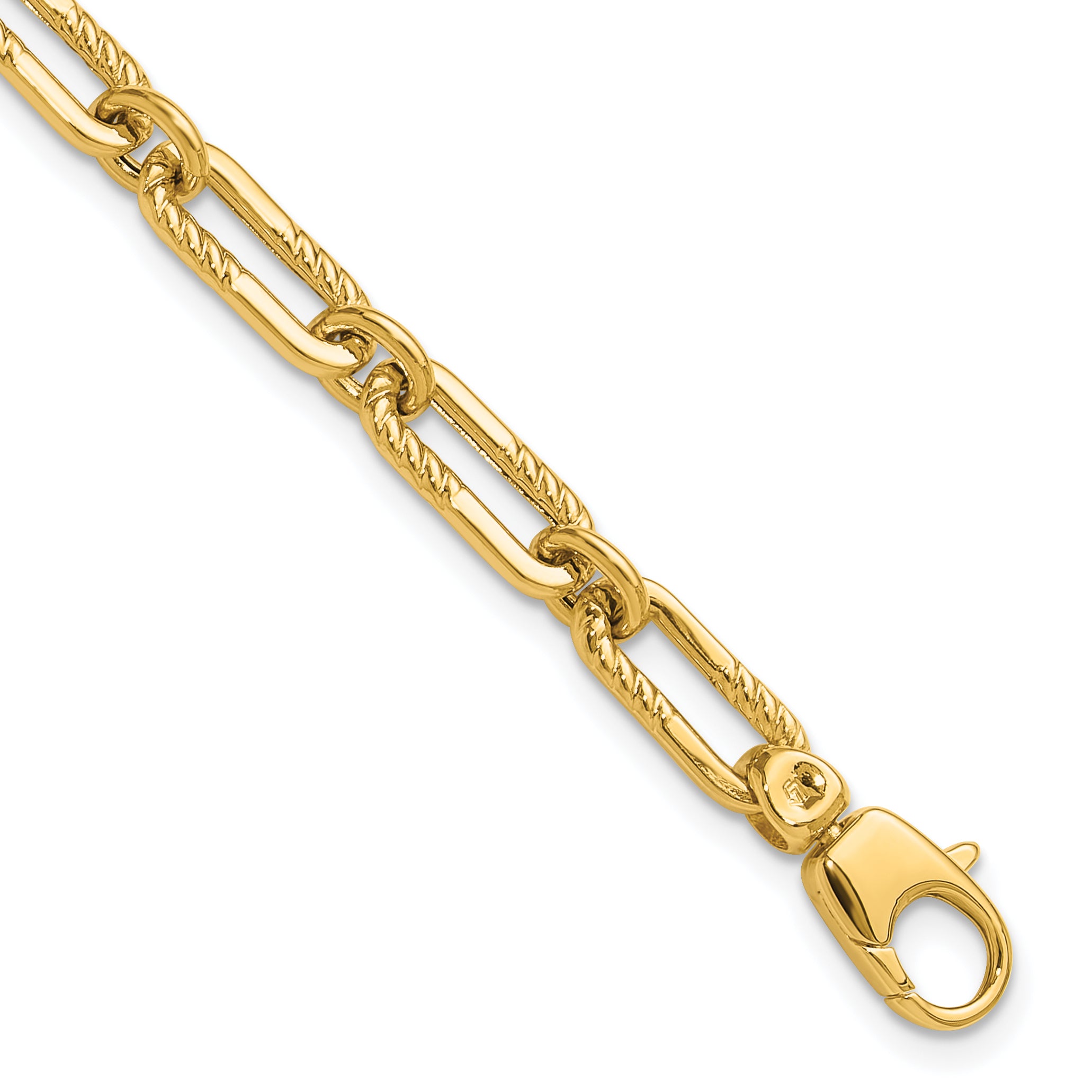 14K Polished Fancy Oval Paperclip Link Bracelet Secondary image