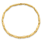 14K Polished Diamond-cut Fancy Link Reversible Bracelet