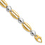 14k Two-tone Polished Fancy Circle Link Bracelet