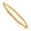 14K Polished and Textured Twisted Hinged Bangle