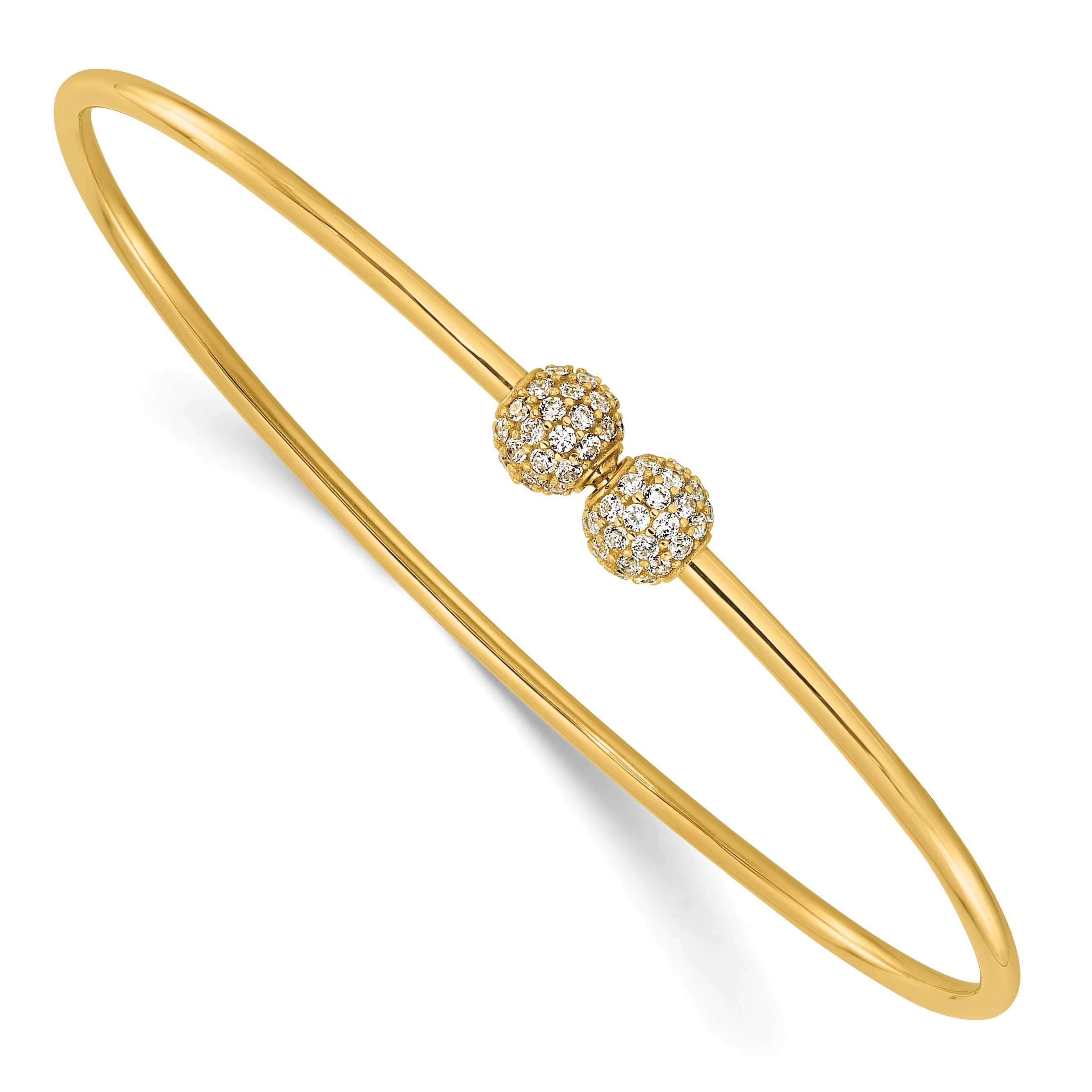 14K Polished CZ Flexible Bangle Main image