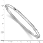 14K w/Wht RH-plat Polish/Textured/Dia-cut Hinged Bangle