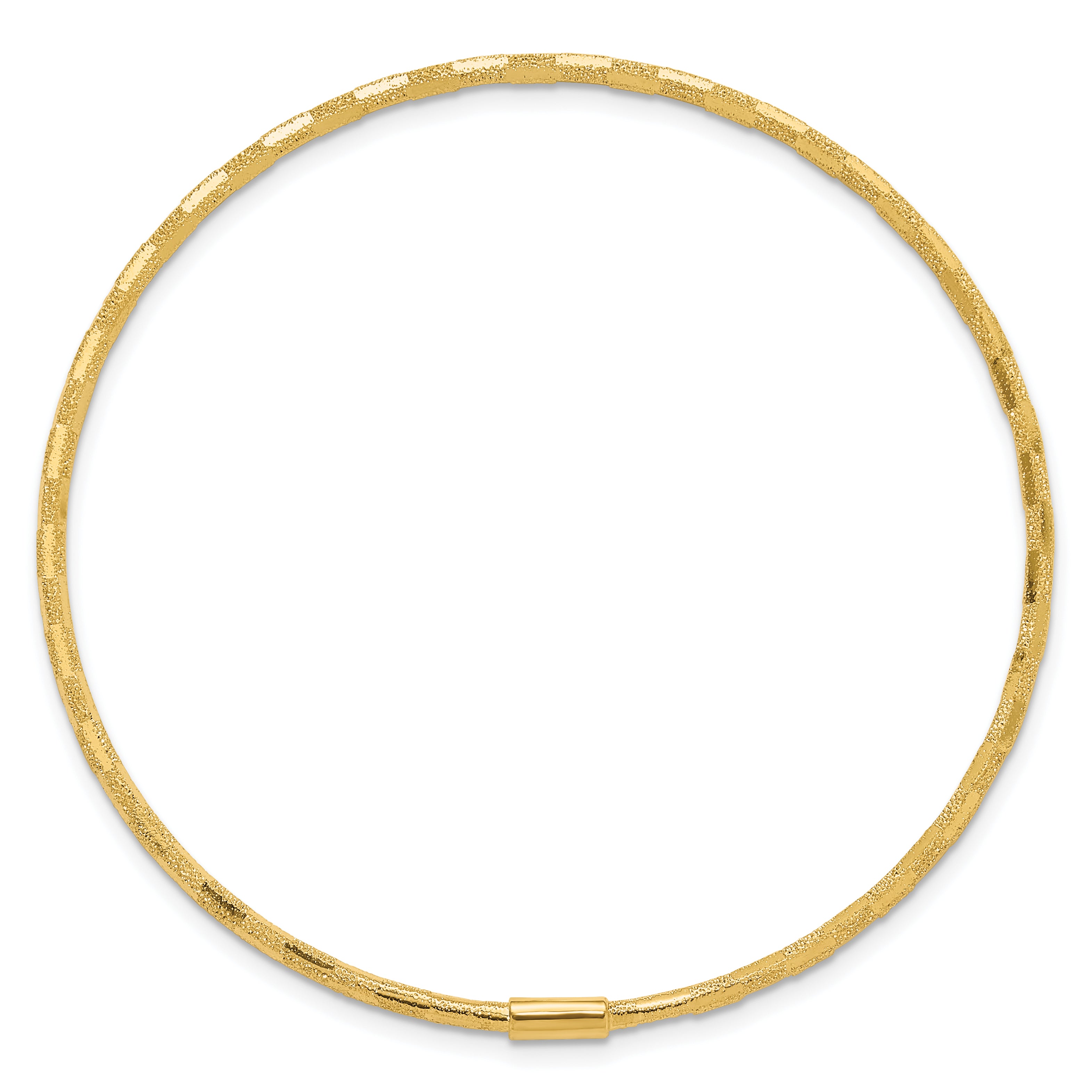 14k Polished and Laser-cut Slip-on Bangle Secondary image
