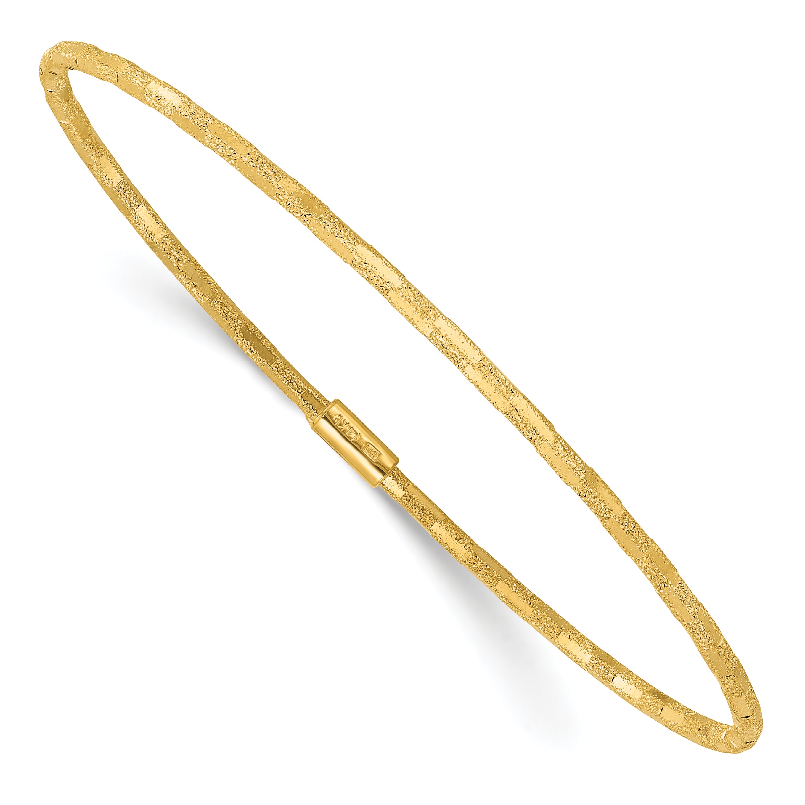 14k Polished and Laser-cut Slip-on Bangle Main image