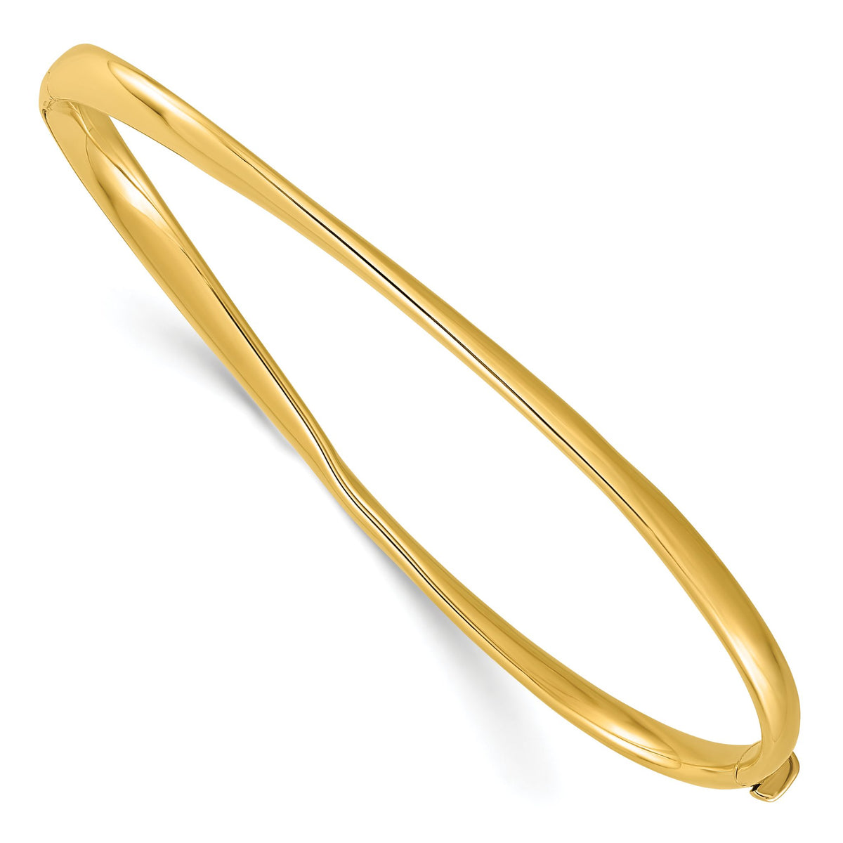 Twisted Hinged Bangle Bracelet in 14K Yellow Gold, 4mm - Sophia Jewelers Main image
