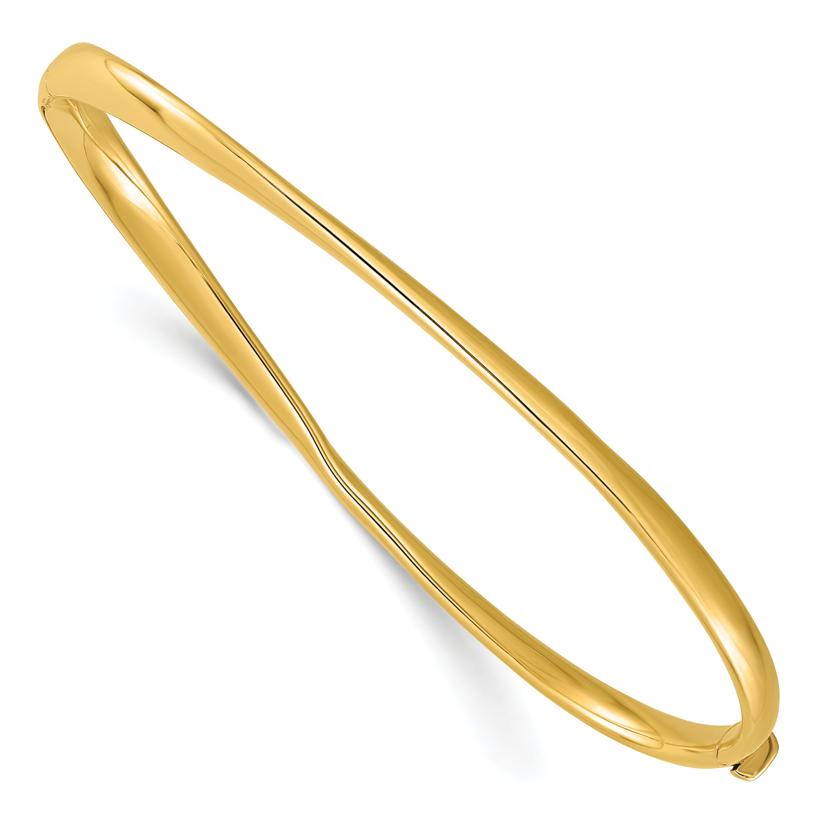 14k Polished Twisted Hinged Bangle Bracelet Main image