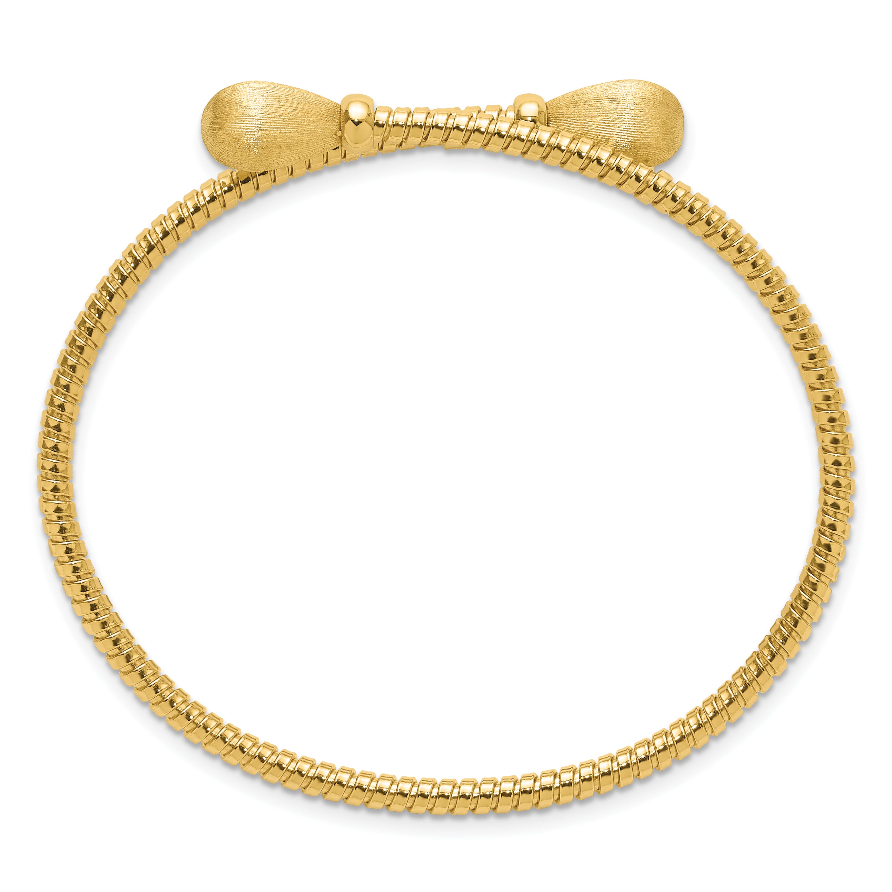 14K Polished and Brushed Bypass Cuff Bangle Secondary image
