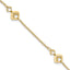 14K Polished and Textured 9in Plus 1in ext. Anklet