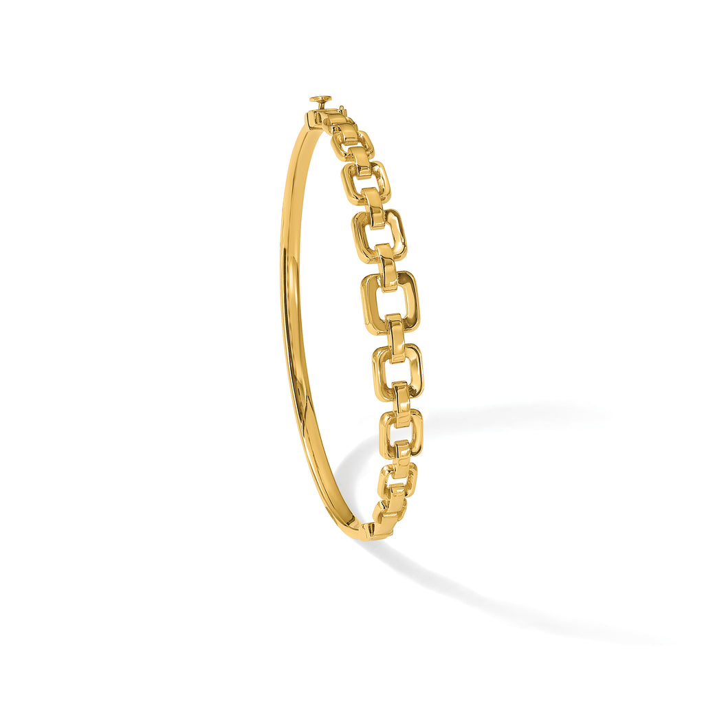 14K Polished Fancy Hinged Bangle