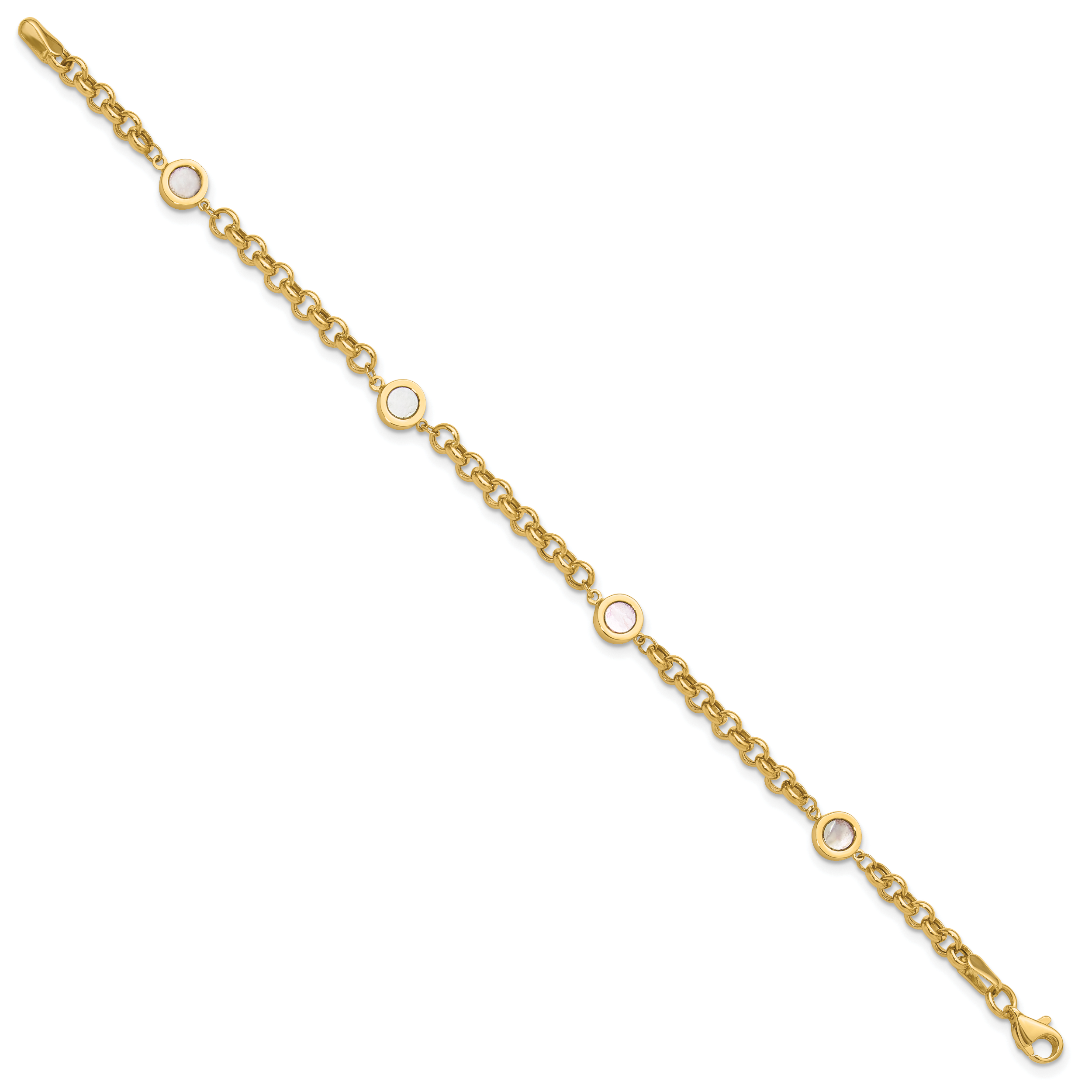 14K Polished Mother of Pearl Link Bracelet Secondary image