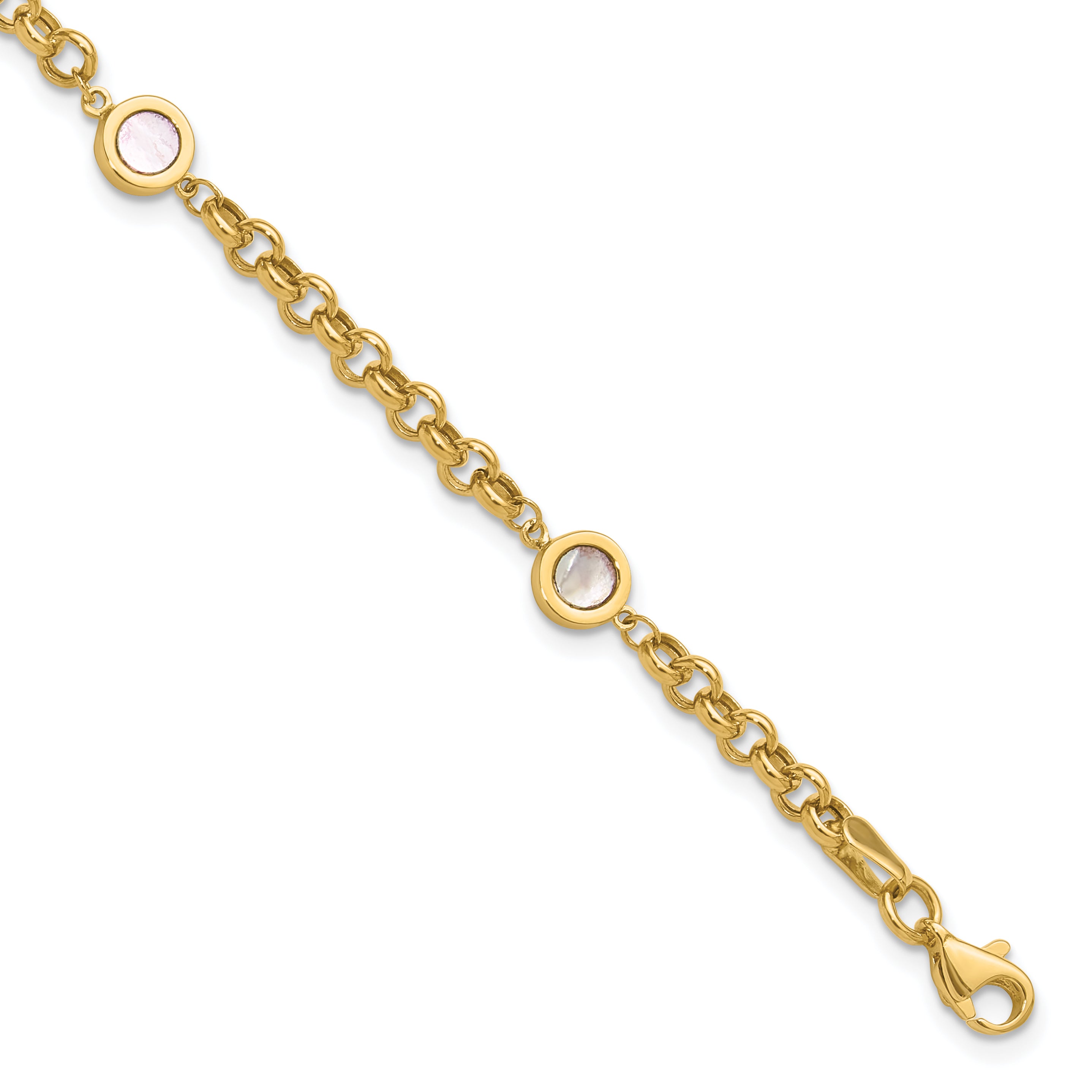 14K Polished Mother of Pearl Link Bracelet Main image