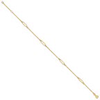 14K Polished and Diamond-cut Fancy 9in Plus 1in ext. Anklet