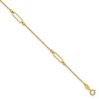 14K Polished and Diamond-cut Fancy 9in Plus 1in ext. Anklet