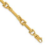 14K Polished and Satin Fancy Link Bracelet