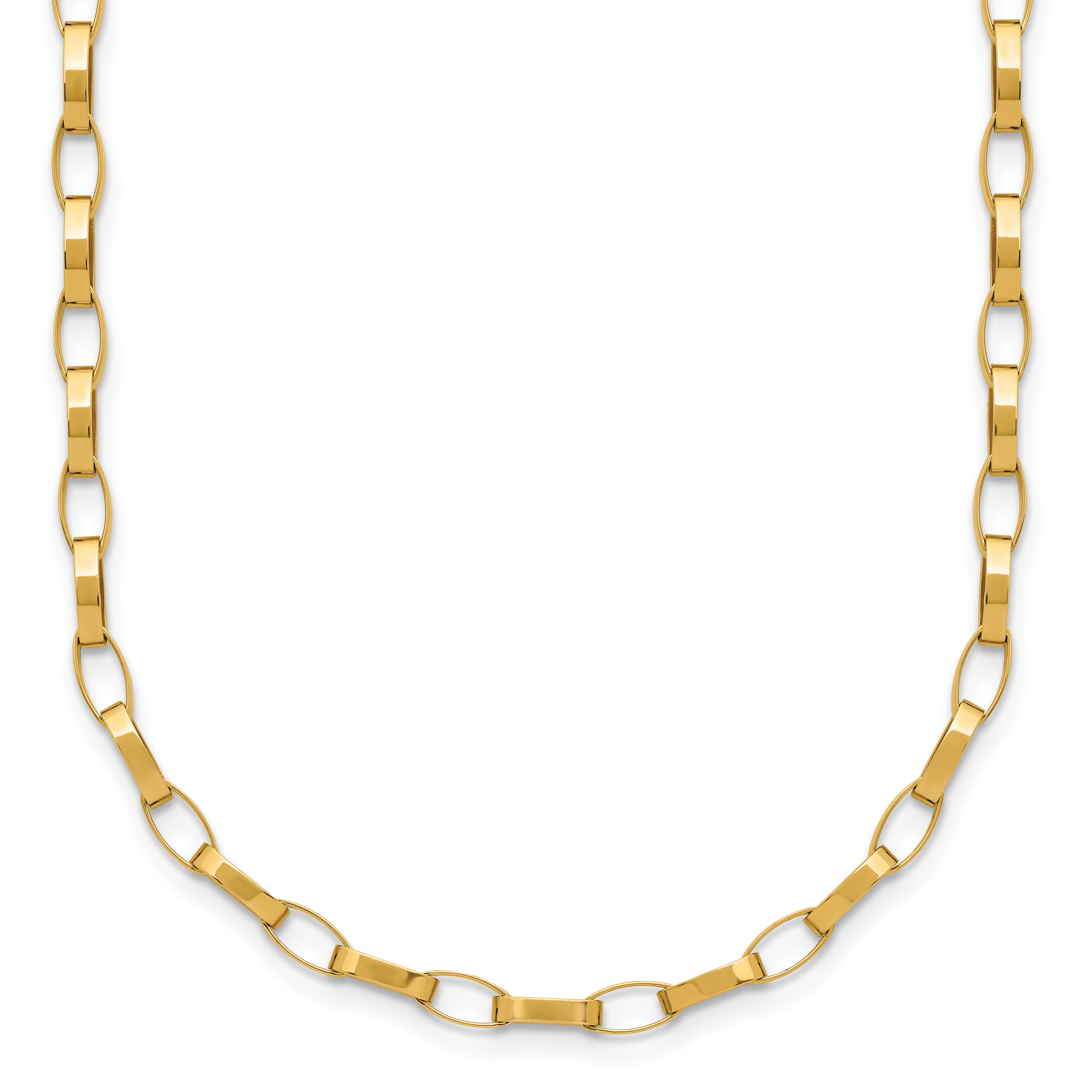 14K Polished Fancy Link with .5in ext. Necklace Main image