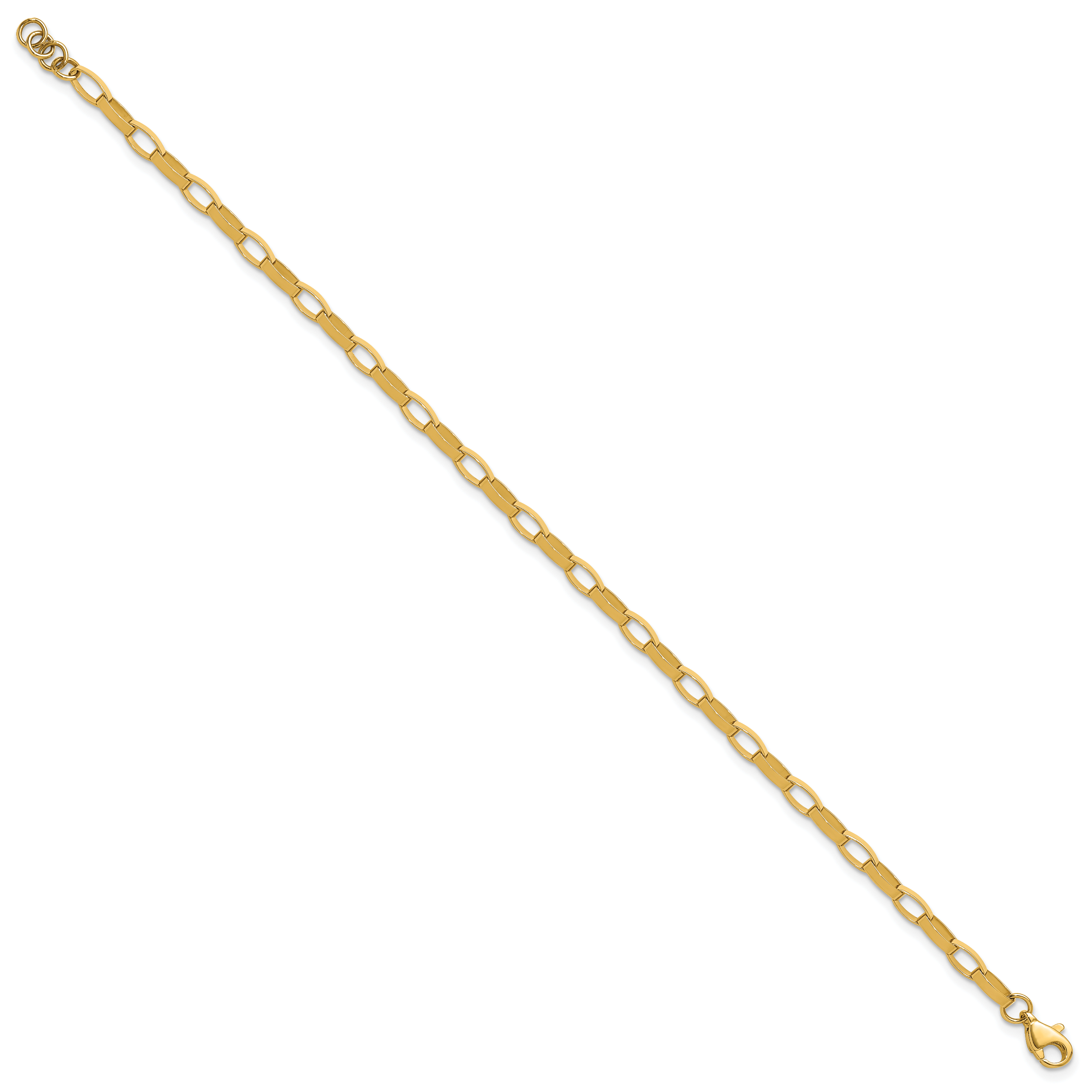 14K Polished Fancy Link with .5in ext. Bracelet Secondary image