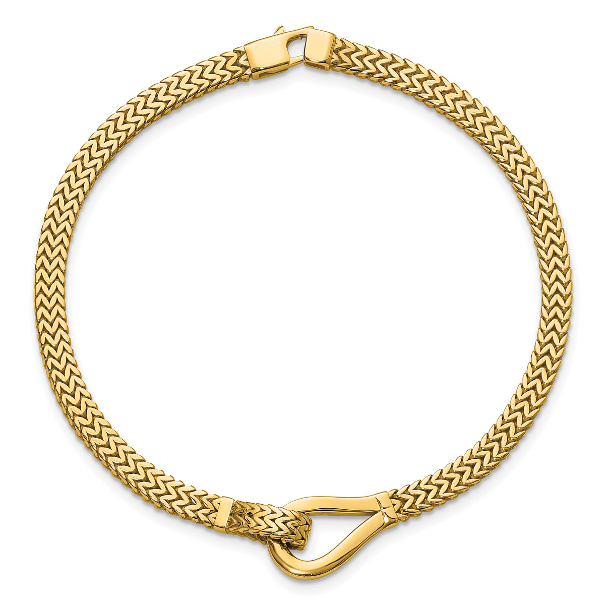 14K Polished Fancy Buckle Bracelet