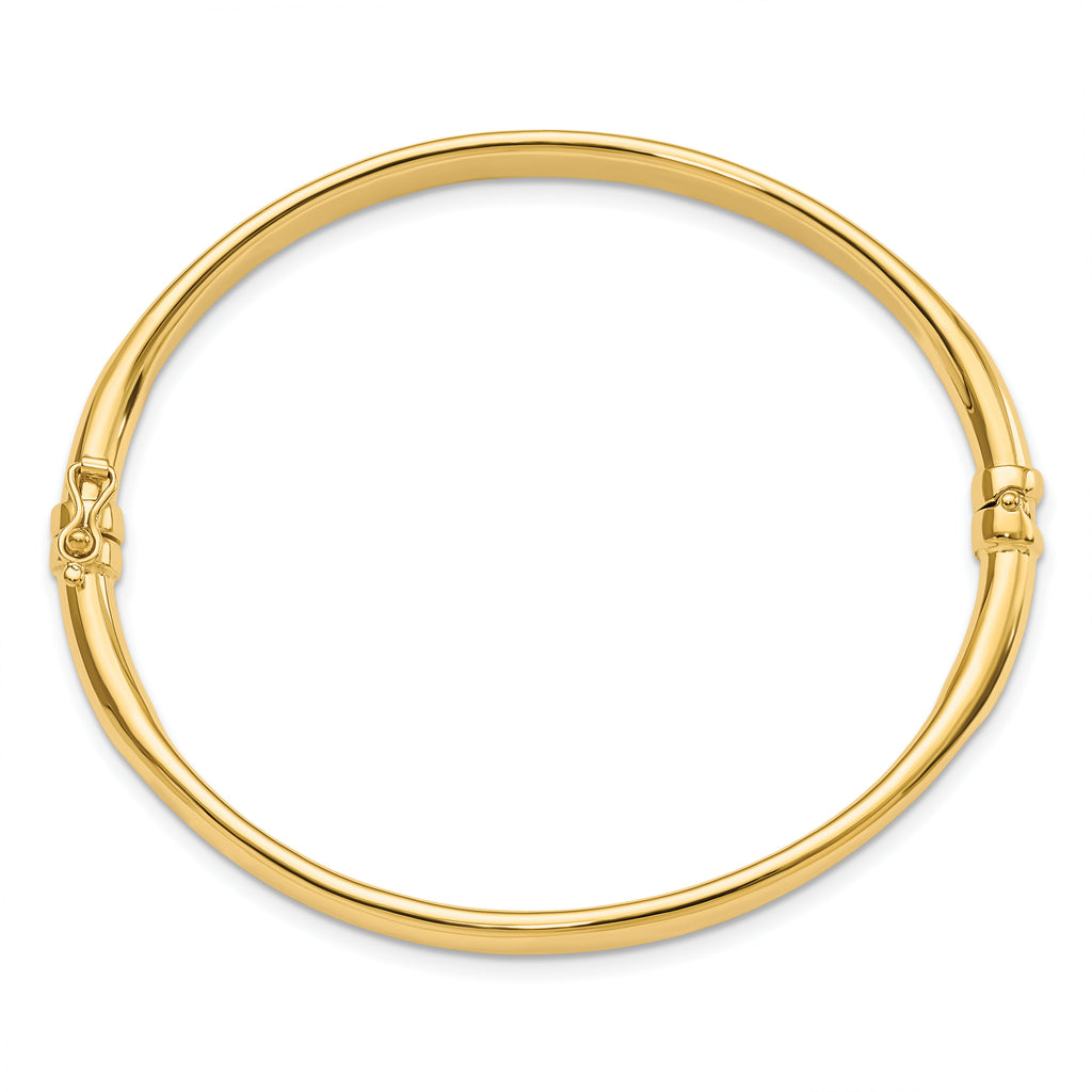 14K Polished Hinged Bangle