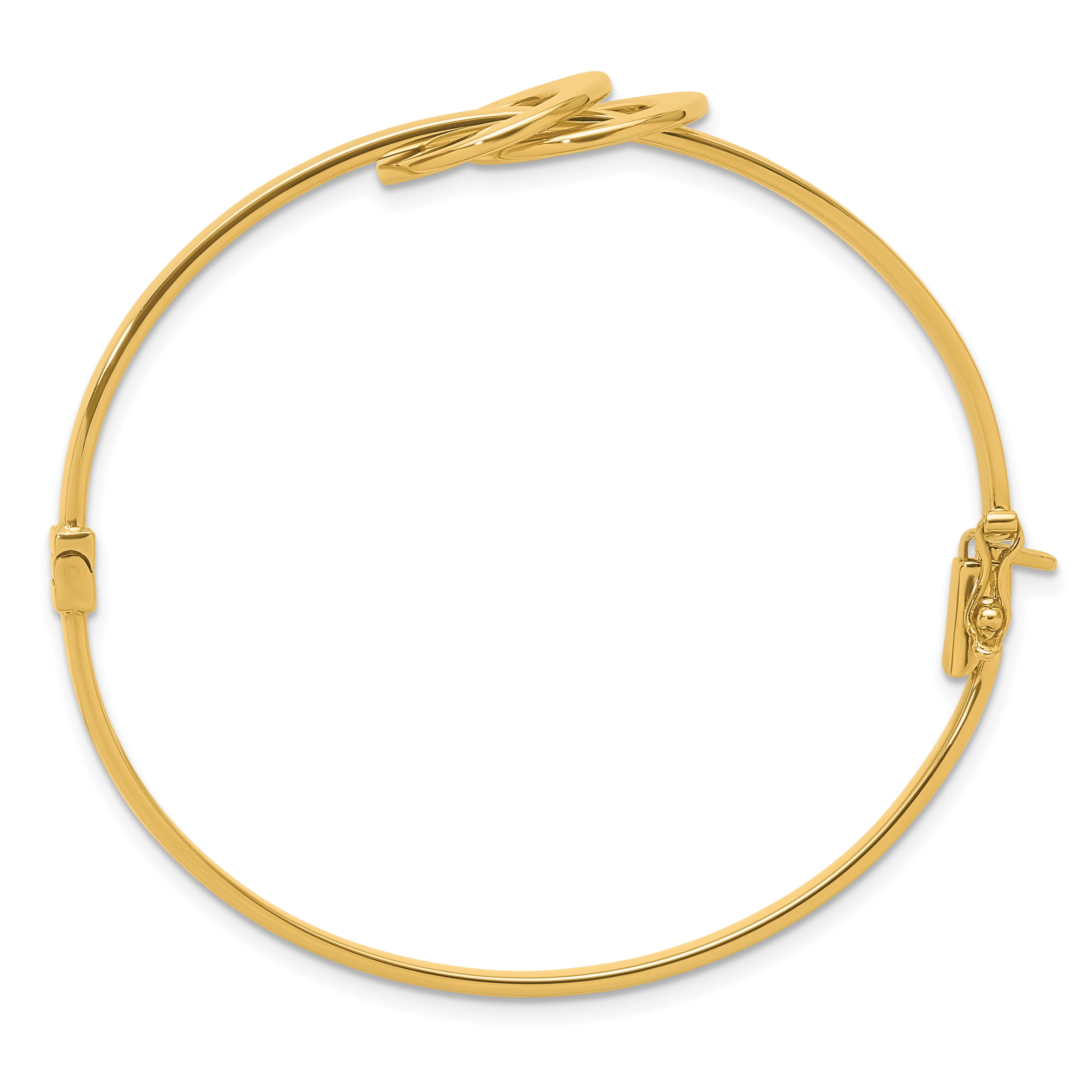 14K Polished Double Circle Hinged Bangle Secondary image