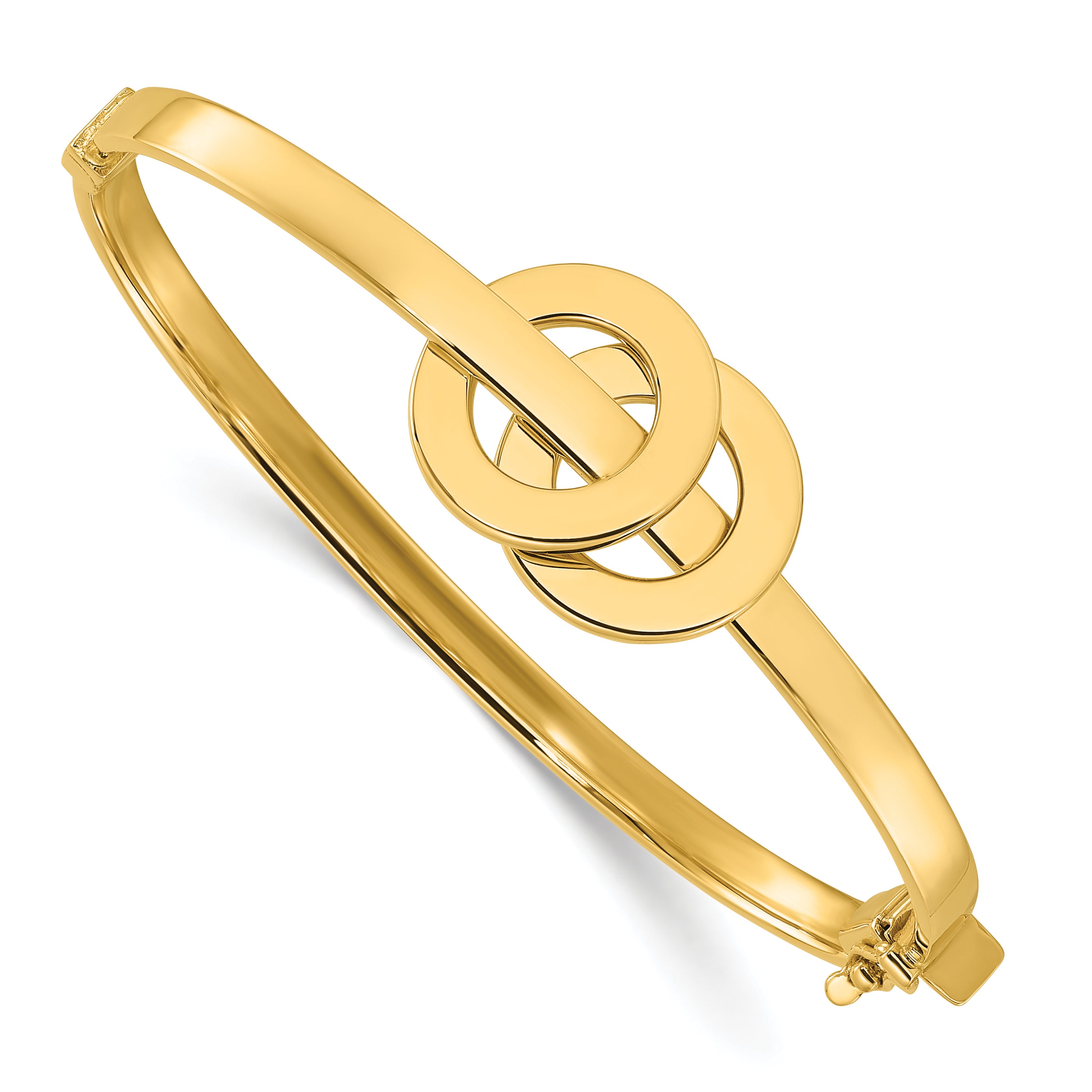 14K Polished Double Circle Hinged Bangle Main image