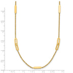14K Polished Fancy Link with 2in ext. Necklace