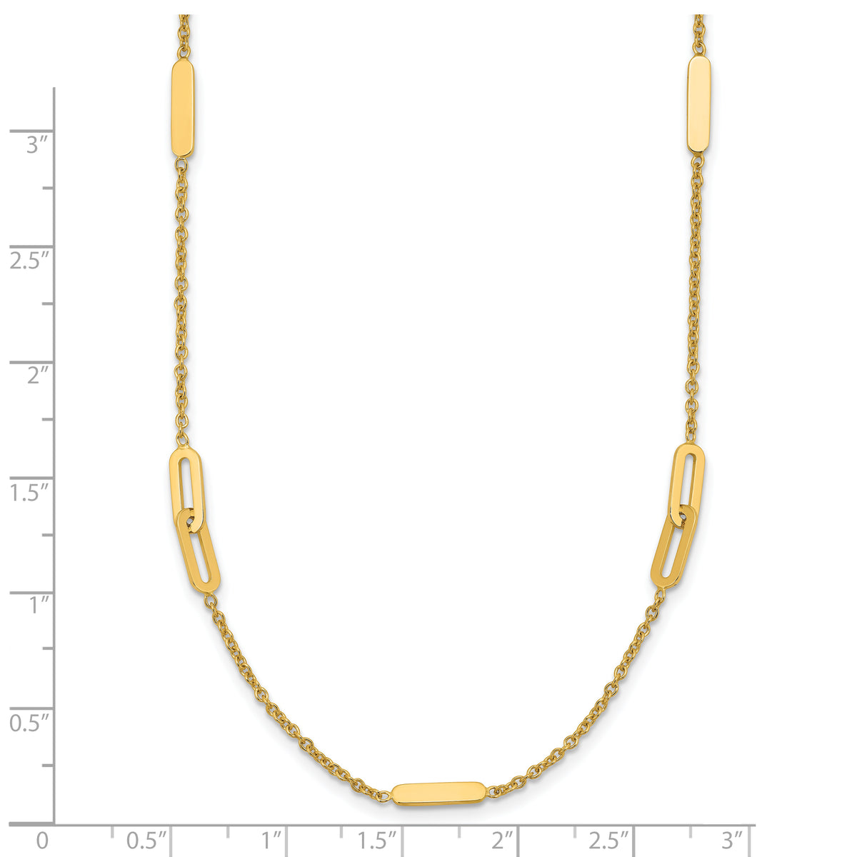14K Polished Fancy Link with 2in ext. Necklace