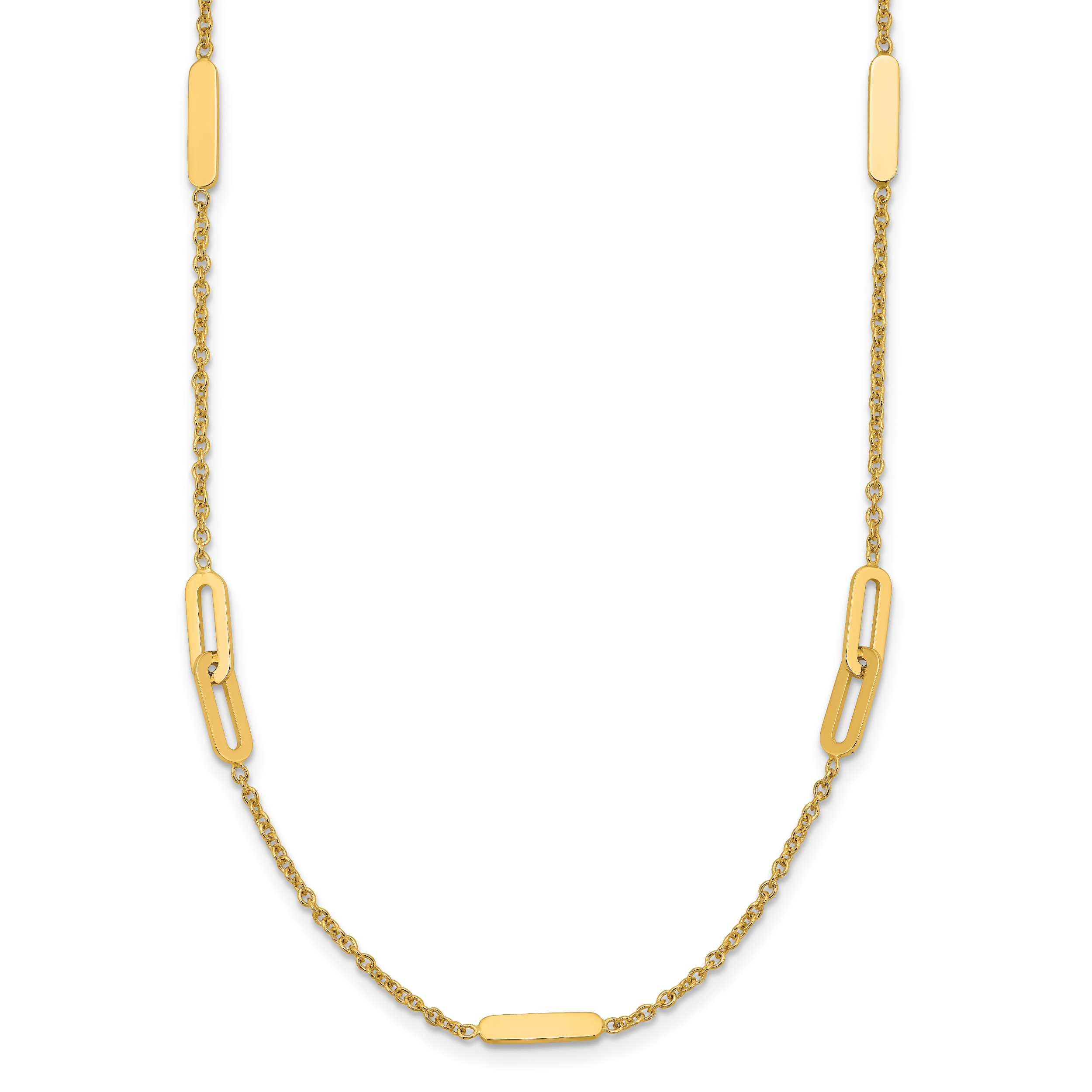 14K Polished Fancy Link with 2in ext. Necklace Main image