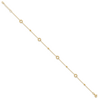 14K Polished and Diamond-cut 10in Plus 1in ext. Anklet