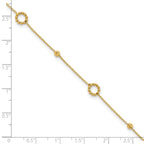 14K Polished and Diamond-cut 10in Plus 1in ext. Anklet