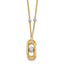 14K Two-tone Polished and Dia-cut Fancy with 2in ext. Necklace
