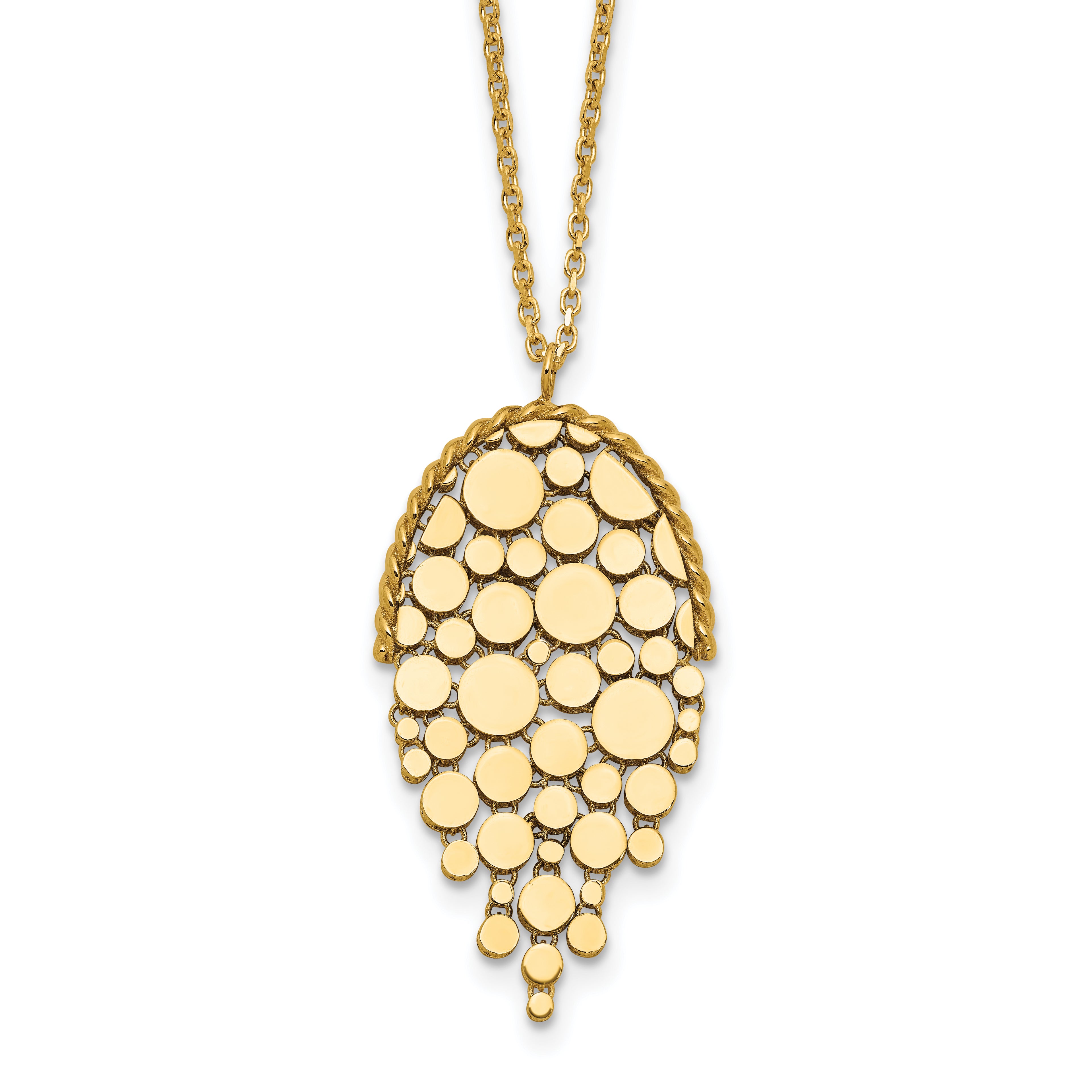 14K Polished Fancy with 2in ext. Necklace