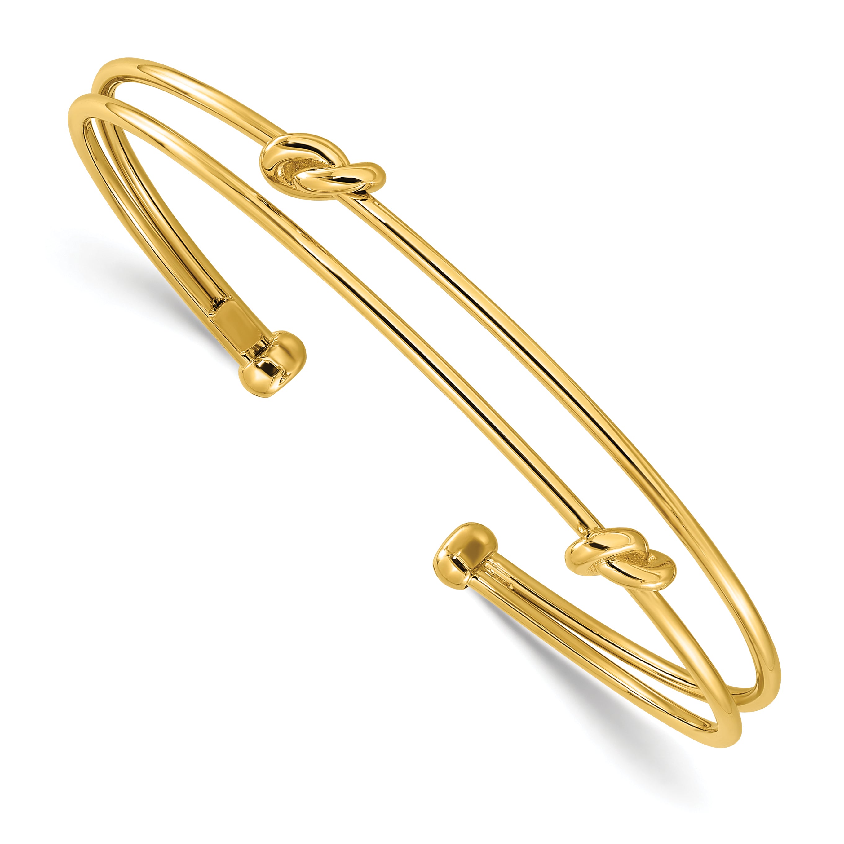 14K Polished Knot Cuff Bangle Main image