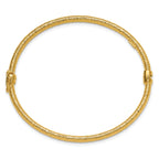 14K Polished and Textured Hinged Bangle