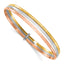 14K w/Wht and Rose Rhodium  Polished 3-row Slip-on Bangle