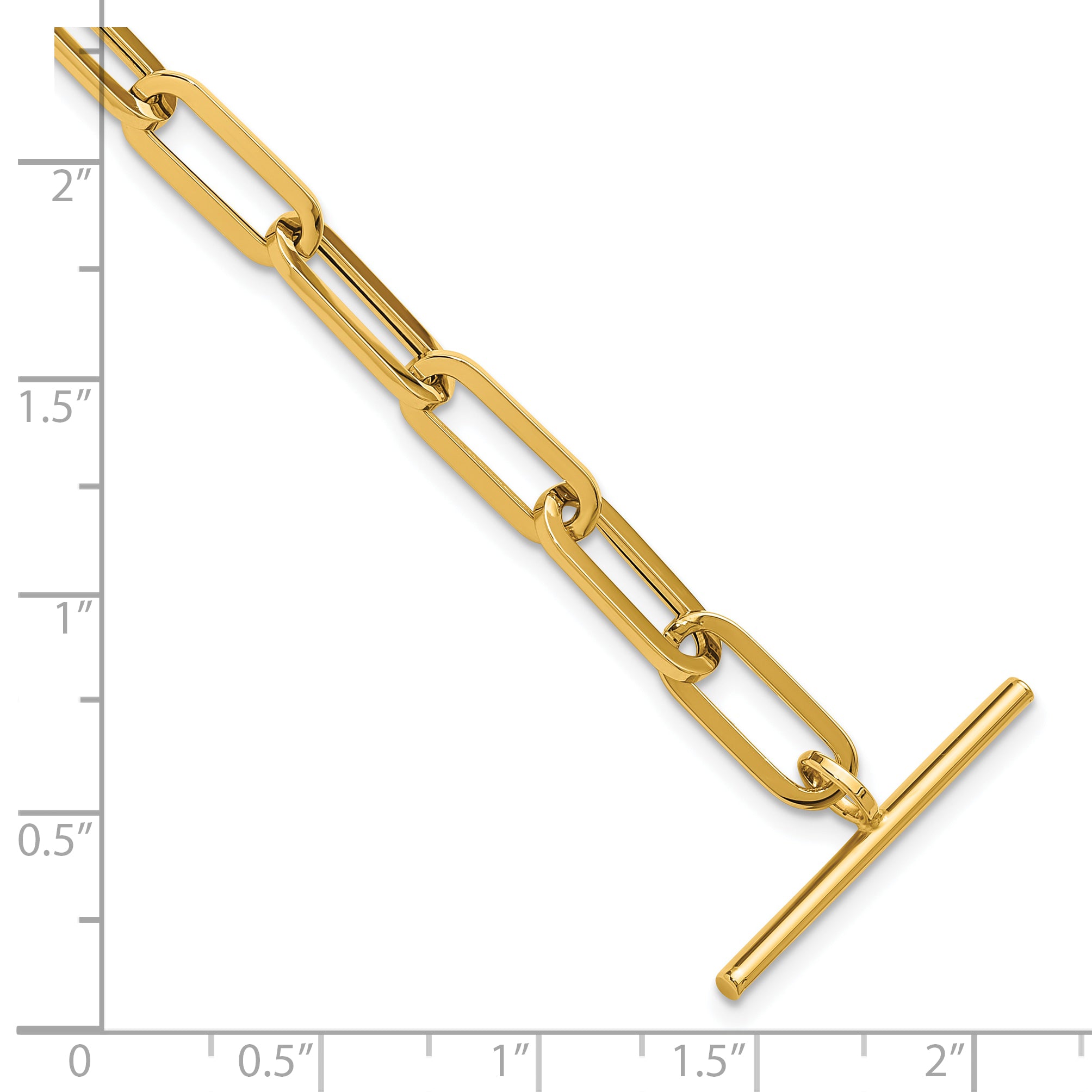 14K Polished Fancy Link Toggle Clasp Bracelet